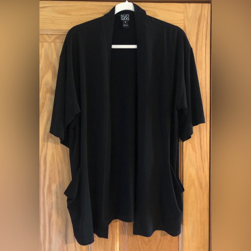 Clara Sun Woo EUC Short Sleeve Pocket Cardigan Black M (12)